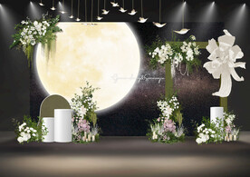 月亮主题婚礼迎宾区