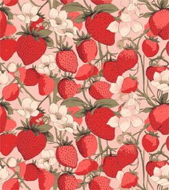 手绘草莓化妆品包装印花图案