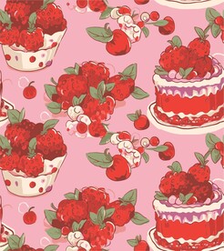 小饼干甜品糕点四方连续花纹