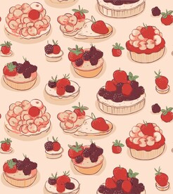 矢量甜品花纹四方连续花纹