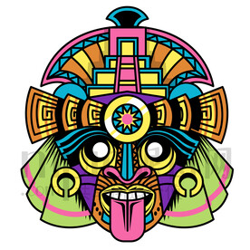 卡通矢量图腾面具