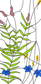 高清分层透明底彩绘玻璃打印图