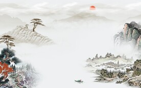 简约 清晰背景山水 TIF分层