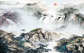 古风 清晰背景山水 TIF分层