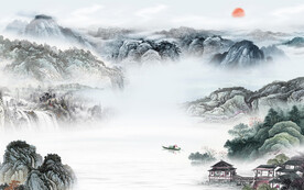 大气 清晰背景山水 TIF分层