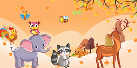 卡通大象动物背景墙