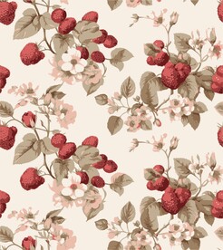 红色浆果无缝图案背景