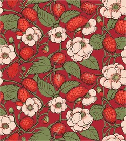 花纹浆果草莓背景图案