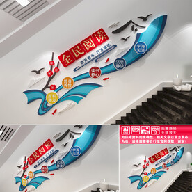 全民阅读楼道文化墙