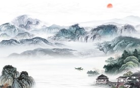 爆款 中式简约山水 TIf分层