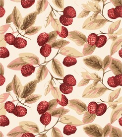 红色浆果无缝图案背景
