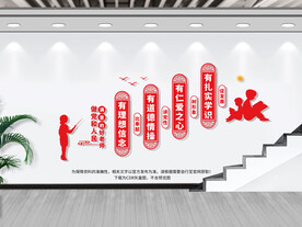 校园党建楼梯文化墙