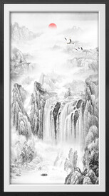 竖幅水墨画