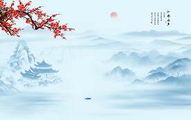 水墨江南背景墙