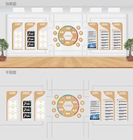 白色公司企业文化形象墙