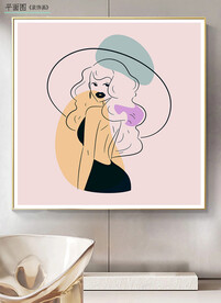 几何女郎装饰画