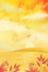 唯美金秋海报背景