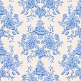 蓝色玫瑰花插画