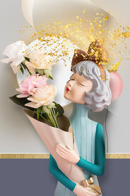 莫兰迪少女 卡通少女 美少女 