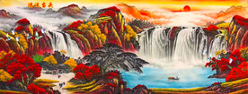 鸿运当头 流水生财装饰画