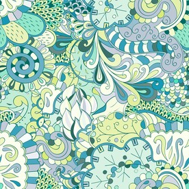 手绘蓝色腰果花