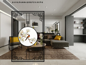 高清分层透明底屏风玻璃打印图