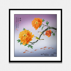 牡丹鱼新中式国画