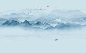 新中式水墨山水画