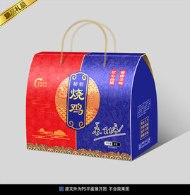  烧鸡包装平面展开图