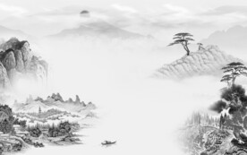 高清 最新灰山水画 TiF分层