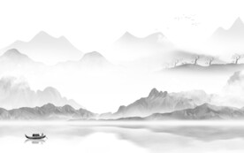中式 意境灰山水画 TiF分层