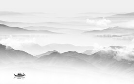 极简 意境灰山水画 TiF分层