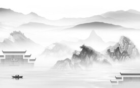 大气 意境灰山水画 TiF分层