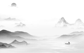 人气 意境灰山水画 TiF分层