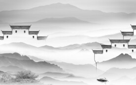 客厅 清晰灰色山水 TiF分层