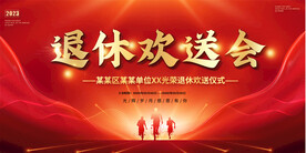 退休欢送会展板