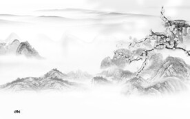 新品 灰色山水背景 TIF分层