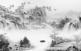 现代 灰色山水背景 TIF分层