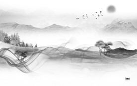 大气 高清灰色山水 TIF分层