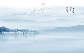 水墨江南背景墙