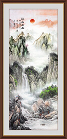 竖幅山水画