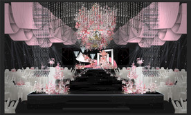 粉色婚礼宴会厅效果图