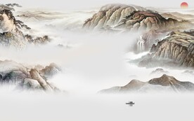 高端 意境中式山水 TIF分层