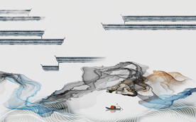 最新 意境中式山水 TIF分层