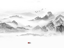 高清意境山水背景墙壁画