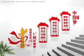 社会主义核心价值观楼梯文化墙