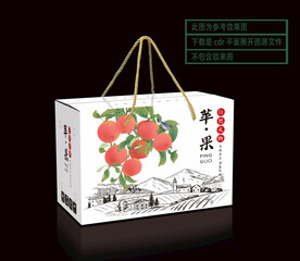 苹果礼盒  平面展开图