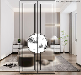 高清分层透明底推拉门打印图