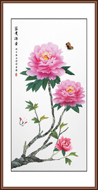 新中式牡丹花鸟国画