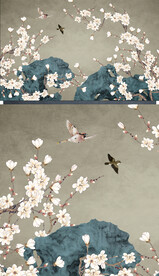 高清仿手绘花鸟工笔